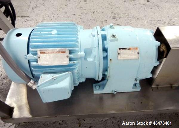 Used Tri-Clover Rotary Lobe Pump, Model PR60-2M-TC1-4-SL-S. Serial# T3733J.