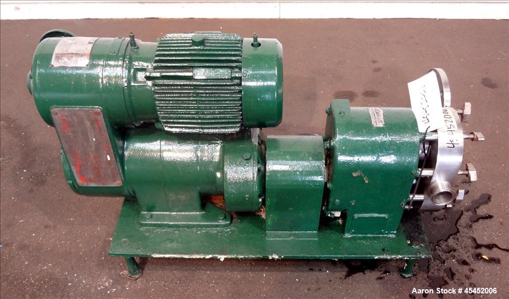 Used Stainless Steel Tri-Clover PR Series Positive Rotary Pump, Model PRE60-ZM-U