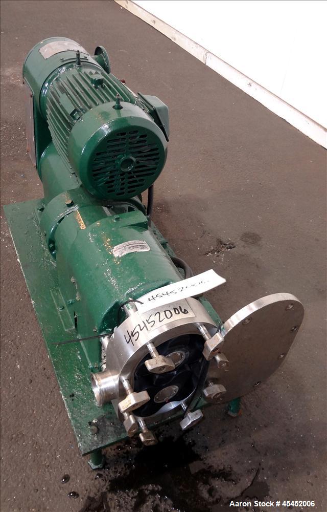 Used Stainless Steel Tri-Clover PR Series Positive Rotary Pump, Model PRE60-ZM-U