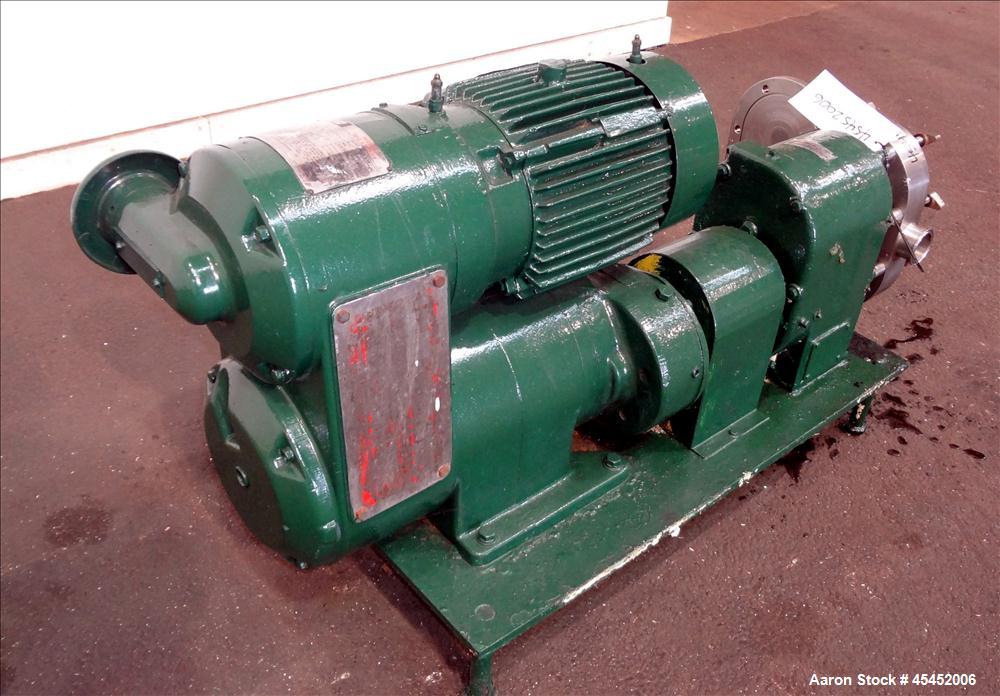 Used Stainless Steel Tri-Clover PR Series Positive Rotary Pump, Model PRE60-ZM-U