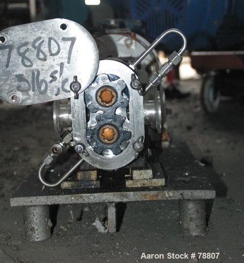Used- Stainless Steel Tri Clover Rotary Positive Displacement Pump, Model PRRED3-1M-VC6-SL-S