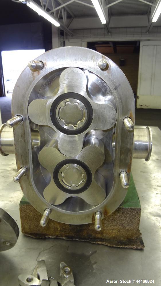 Used Stainless Steel Tri-Clover PR Series Positive Rotary Pump, Model PRRED60-Z