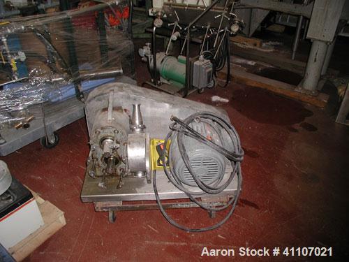 Used Triclover Positive Displacement Pump with EPDM impellers.  Sanitary design.  Impellers need to be replaced.