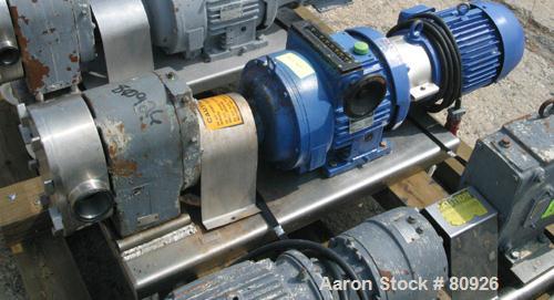 Used: Stainless Steel Tri Clover rotary positive displacement pump