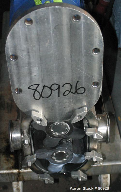 Used: Stainless Steel Tri Clover rotary positive displacement pump