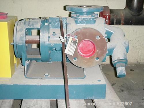 USED: Tuthill pump, model GG2101. 3" inlet and 3" outlet, side suction, cast iron body, Class B pump, rated for up to 500,000 cps. Max rpm 900. 15 hp, 230/460 volt, 3 ph, 60 hz, 1765 rpm motor and Fa...