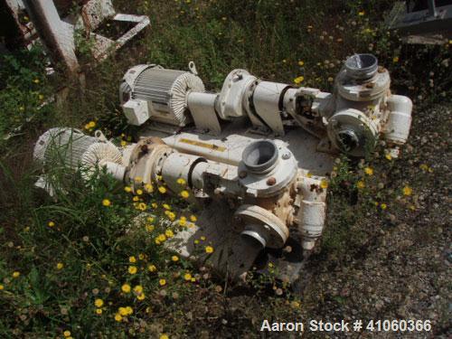 Used Viking Rotary Pump, 3’’ x 3’’, carbon steel. Driven by a 3 hp, 3/60/230/460 volt, 1160 rpm motor. Base mounted.