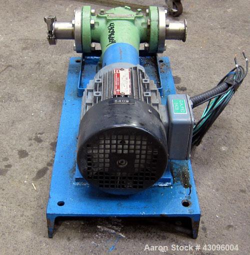 Used Viking Heavy Duty Rotary Gear Positive Displacement Pump, Model HL 4197, 316 Stainless Steel. Approximately 90 gallons per minute at 1800 rpm. 1-1/2" Diameter inlet/outlet, pressure relief valve...