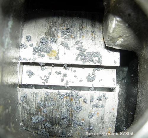 Used Viking Heavy Duty Rotary Pump, Model KK4724, 316 Stainless Steel. Approximately 50 gallons per minute at 420 rpm. 2" diameterinlet/outlet. Driven by a 5 hp, 3/60/230/460 volt, 1735 rpm XP motor....