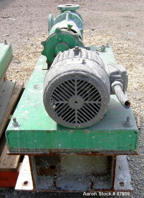 Used Viking Heavy Duty Rotary Pump, Model KK4724, 316 Stainless Steel. Approximately 50 gallons per minute at 420 rpm. 2" diameterinlet/outlet. Driven by a 5 hp, 3/60/230/460 volt, 1735 rpm XP motor....