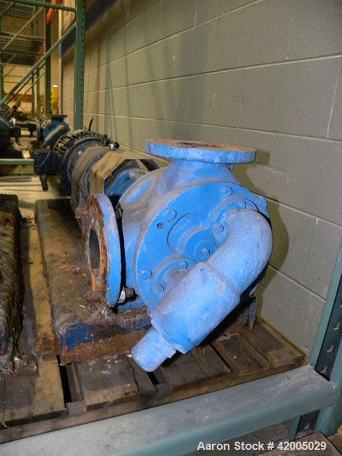 Used Viking Industrial Duty Rotary Gear Positive Displacement Pump, model LL124A, carbon steel. Approximately 140 gallons per minute at 520 rpm. 3" diameter inlet/outlet, pressure relief cover. Drive...