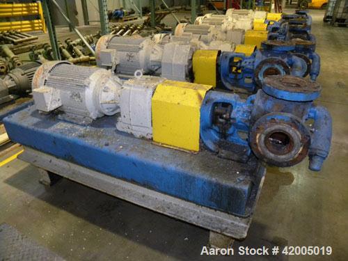 Used- Viking Industrial Duty Rotary Gear Positive Displacement Pump, model LS124A, carbon steel. Approximately 200 gallons p...
