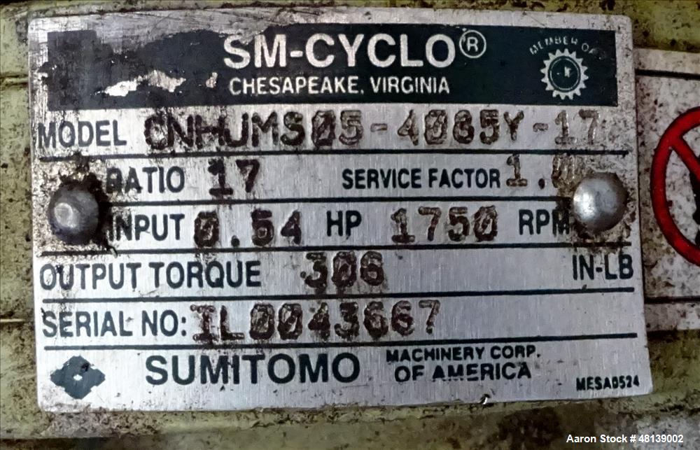 Used Viking Duralobe Bi-Rotor Positive Displacement Pump, Model R2S, 316 Stainless Steel. Approximate 26 gallons per minute. 1-1/2" Inlet & outlet, (2) rotors. Driven by a 0.5hp, 3/60/208-230/460 vol...