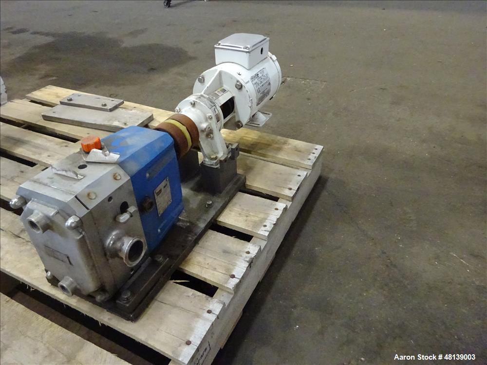 Used- Viking Duralobe Bi-Rotor Positive Displacement Pump, Model R2S, 316 Stainless Steel. Approximate 26 gallons per minute...