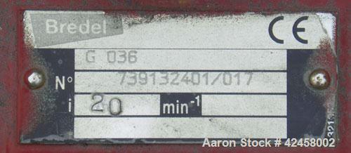 Used Waston-Marlow Bredel Hose Pump, Model SPX32, Carbon Steel. Approximate capacity 14.3 gallons per minute at 87.5 rpm, 0.165 gallons displacement per revolution. Pump pitch diameter 13’’, 1-1/2’’ ...