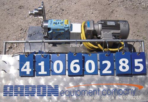 Used Waukesha Rotary Positive   Displacement  Pump, Model 006, 316 Stainless Steel. Approximately 6 gallons per minute at 200 psi at 800 rpm capacity, .0082 gallon displacement per revolution. 1 1/2"...