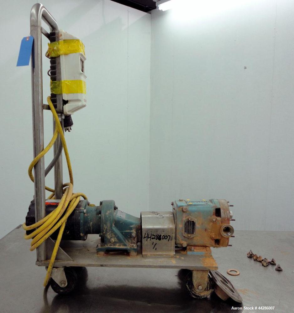 Used Stainless Steel Waukesha Rotary Positive Displacement Pump, Model 006