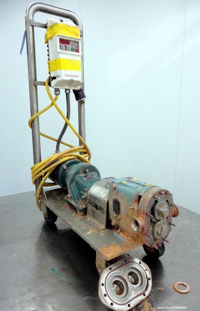 Used Stainless Steel Waukesha Rotary Positive Displacement Pump, Model 006