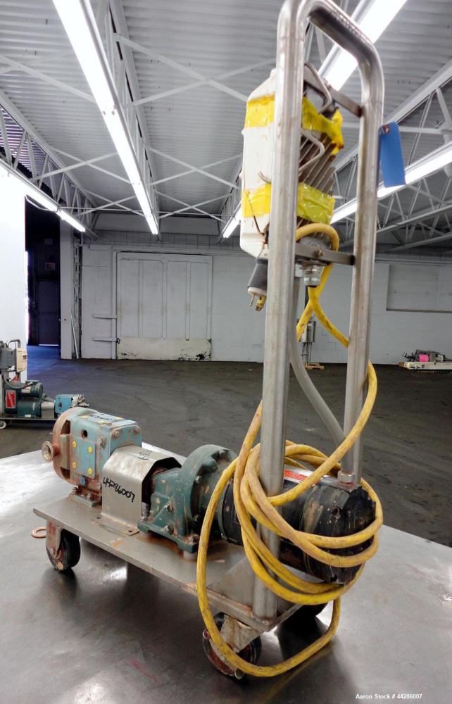 Used Stainless Steel Waukesha Rotary Positive Displacement Pump, Model 006