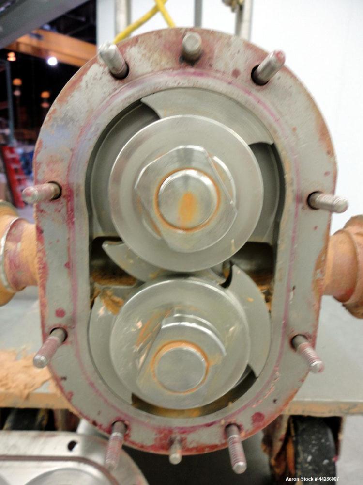 Used Stainless Steel Waukesha Rotary Positive Displacement Pump, Model 006