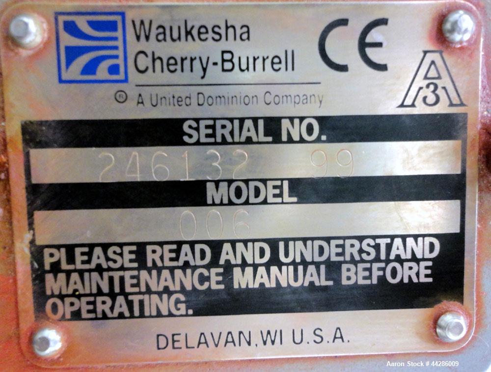 Used Stainless Steel Waukesha Rotary Positive Displacement Pump, Model 006
