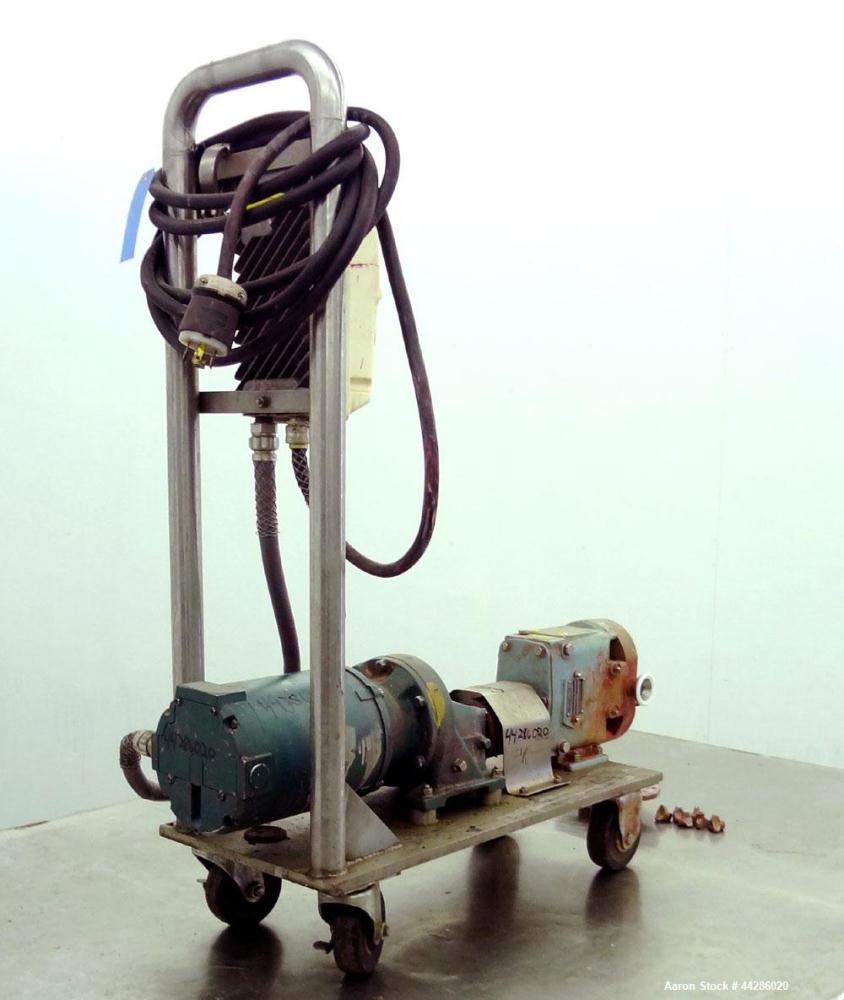 Used Stainless Steel Waukesha Rotary Positive Displacement Pump, Model 006