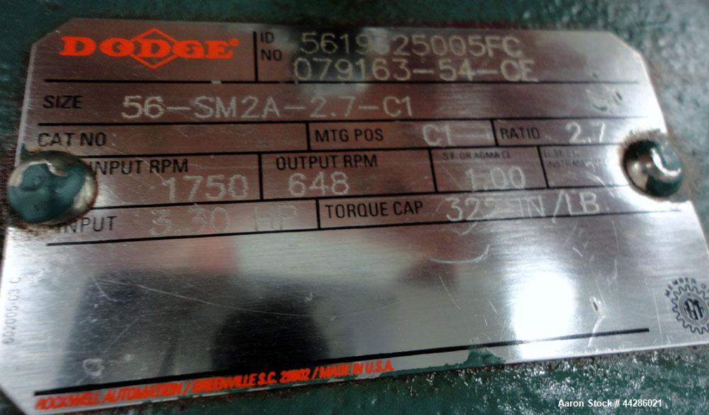 Used Waukesha Rotary Positive Displacement Pump, Model 006, 316 Stainless Steel. Approximately 6 gallons per minute at 200 psi at 800 rpm capacity, (.0082) gallon displacement per revolution. 1-1/2" ...