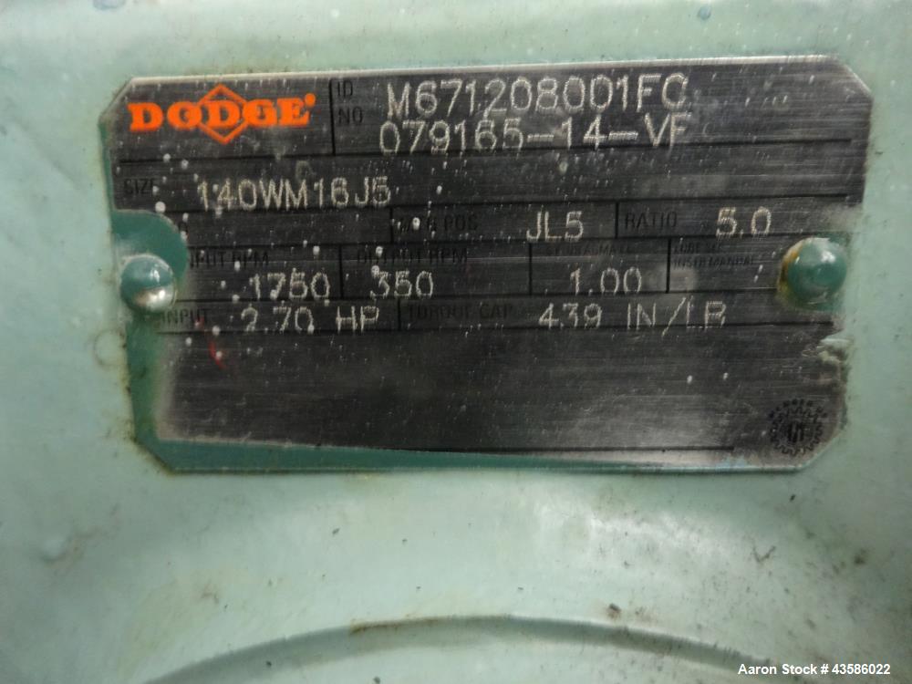 Used Waukesha Positive Displacement Pump, Model 015U2AP, 316 Stainless Steel. 1-1/2" Tri-clamp inlet/outlet, (2) stainless steel rotors. Driven  by a 1-1/2 hp, 3/60/230/460 volt, 1740 rpm XP gear mot...