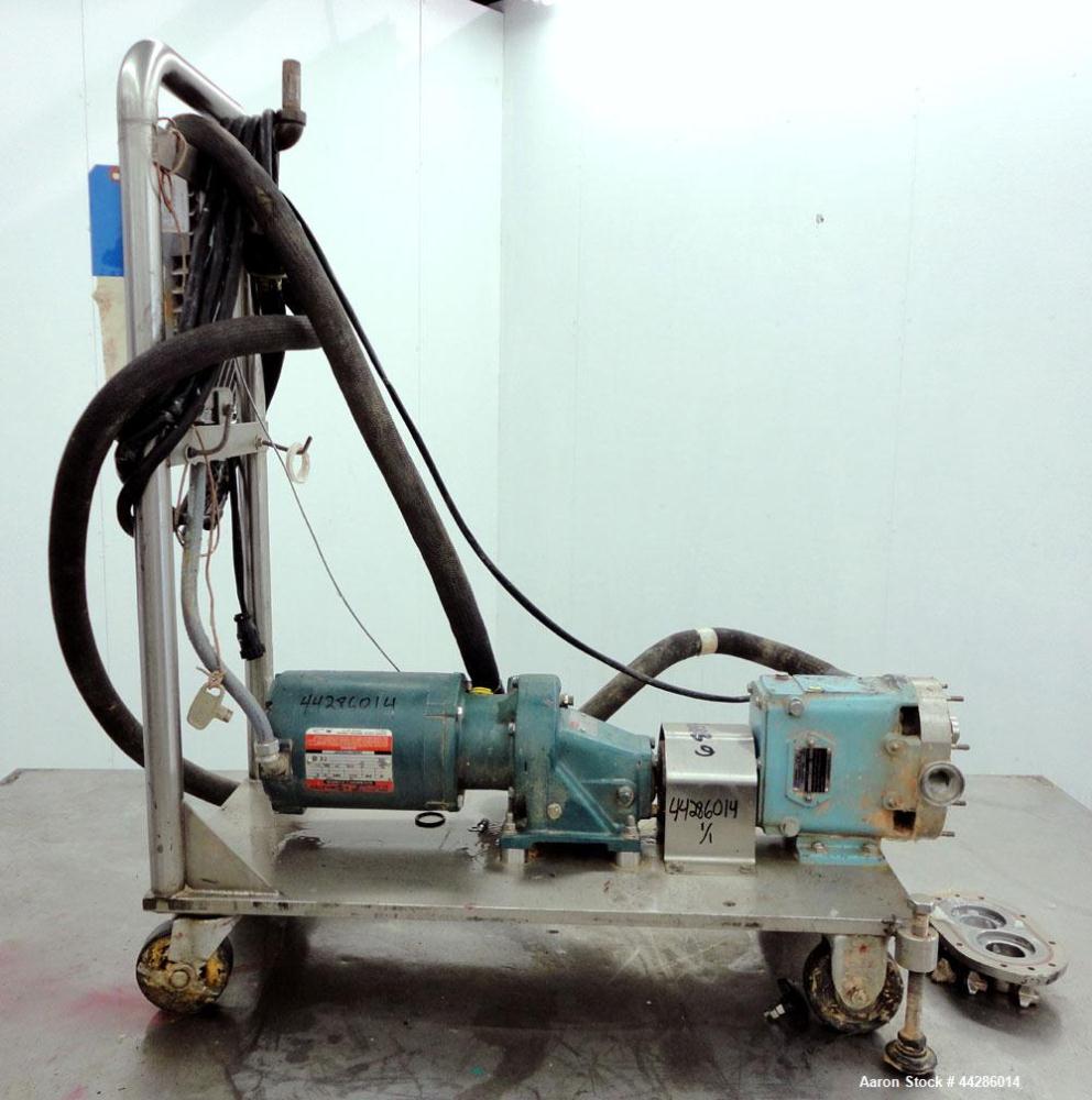 Used Stainless Steel Waukesha Rotary Positive Displacement Pump, Model 015