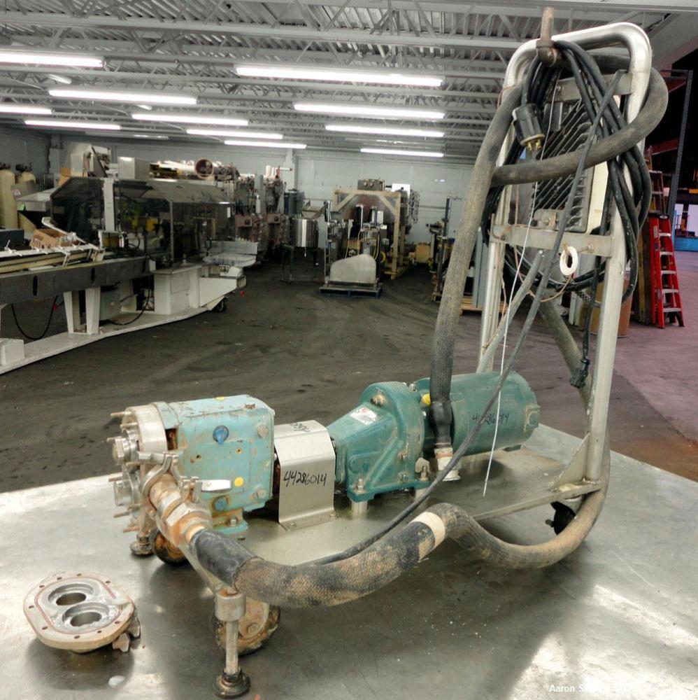 Used Stainless Steel Waukesha Rotary Positive Displacement Pump, Model 015