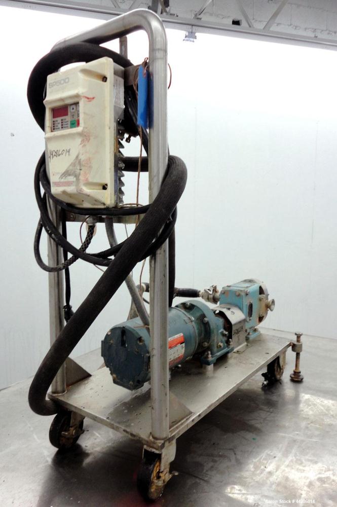 Used Stainless Steel Waukesha Rotary Positive Displacement Pump, Model 015