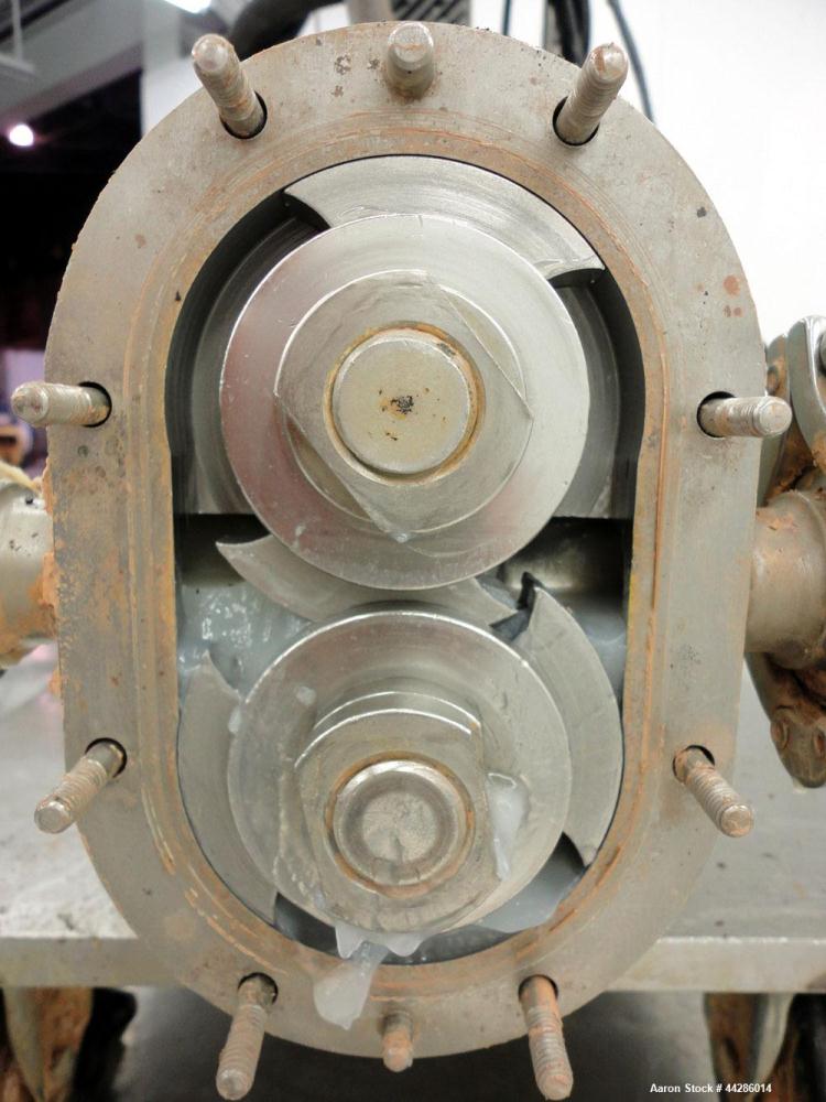 Used Stainless Steel Waukesha Rotary Positive Displacement Pump, Model 015