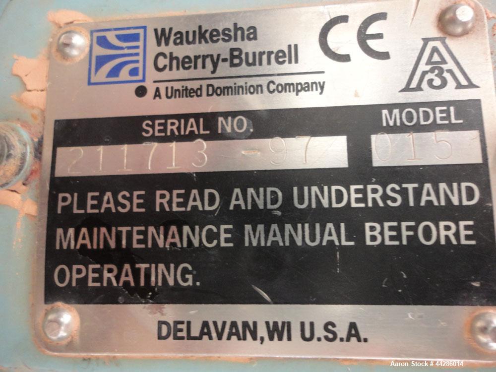Used Stainless Steel Waukesha Rotary Positive Displacement Pump, Model 015