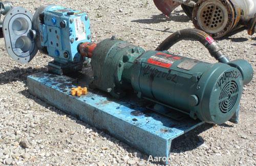 Used- Waukesha Rotary Positive Displacement Pump, Model 030U2-AP, 316 Stainless Steel. Approximately 36 gallons per minute a...