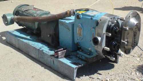 Used Stainless Steel Waukesha Rotary Positive Displacement Pump, Model 030U2AP