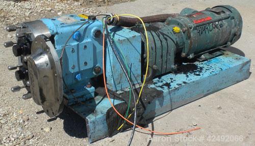 Used Stainless Steel Waukesha Rotary Positive Displacement Pump, Model 030U2AP
