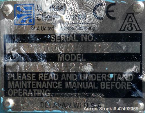 Used Waukesha Rotary Positive Displacement Pump, Model 030U2AP, 316 Stainless Steel. Approximately 36 gallons per minute at 100 psi at 600 rpm capacity, .06 gallon displacement per revolution. 1-1/2"...