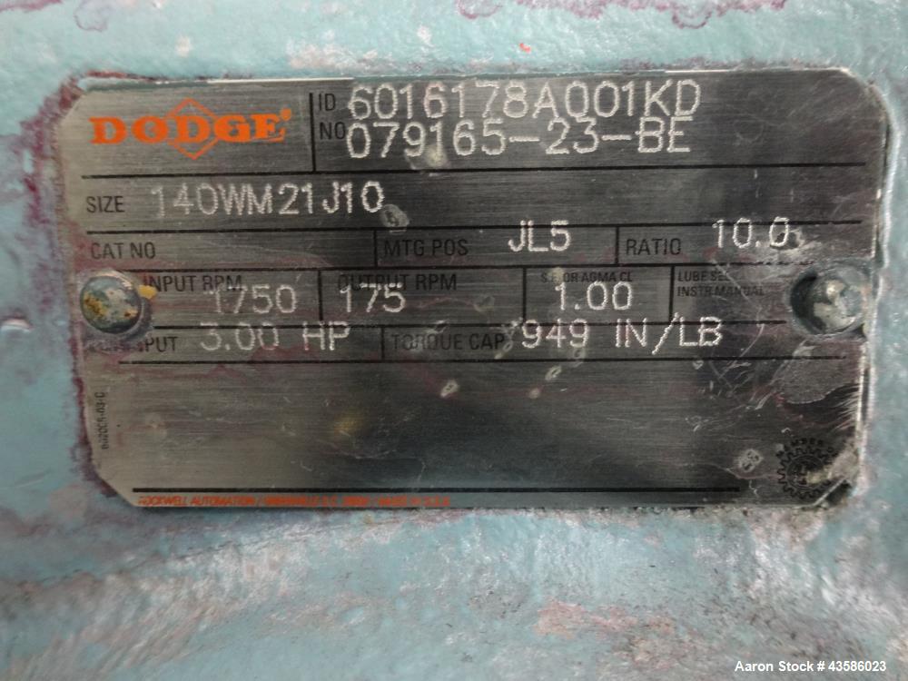 Used Waukesha Positive Displacement Pump, Model 030U2AP, 316 Stainless Steel. 1-1/2" Tri-clamp inlet/outlet, (2) stainless steel rotors. Driven  by a 2 hp, 3/60/230/460 volt, 1740 rpm XP gear motor, ...