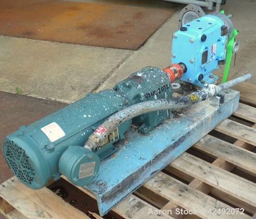 Used Waukesha Rotary Positive Displacement Pump, Model 030U2, 316 Stainless Steel. Approximately 36 gallons per minute at 100 psi at 600 rpm capacity, (.06) gallon displacement per revolution. 1-1/2"...