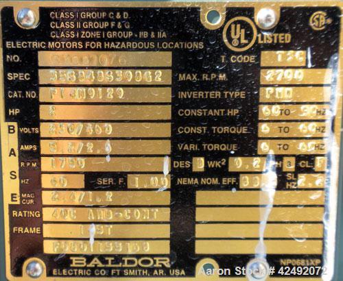 Used Waukesha Rotary Positive Displacement Pump, Model 030U2, 316 Stainless Steel. Approximately 36 gallons per minute at 100 psi at 600 rpm capacity, (.06) gallon displacement per revolution. 1-1/2"...