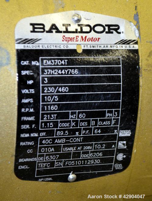 Used Waukesha Universal 2 Rotary Positive Displacement Pump, Model 030U2, 316 Stainless Steel. Approximate capacity 36 gallons per minute 200 psi at 600 rpm. (.060) Gallon displacement per revolution...
