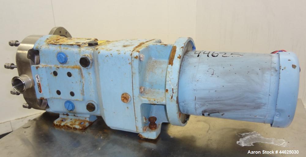 Used WaukeshaUniversal 2 Rotary Positive Displacement Pump, Model 030U2, 316 Stainless Steel.  Approximate capacity 36 gallons per minute 200 psi at 600 rpm.  .060 Gallon displacement per revolution....