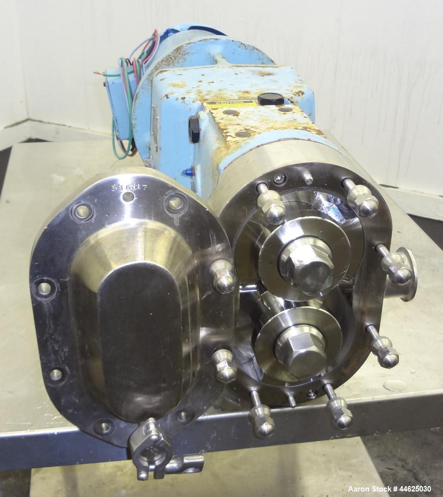 Used WaukeshaUniversal 2 Rotary Positive Displacement Pump, Model 030U2, 316 Stainless Steel.  Approximate capacity 36 gallons per minute 200 psi at 600 rpm.  .060 Gallon displacement per revolution....