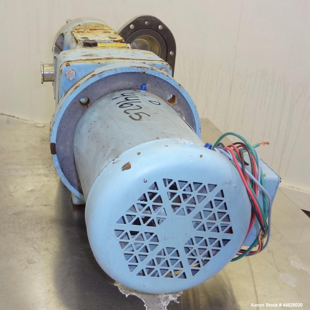 Used WaukeshaUniversal 2 Rotary Positive Displacement Pump, Model 030U2, 316 Stainless Steel.  Approximate capacity 36 gallons per minute 200 psi at 600 rpm.  .060 Gallon displacement per revolution....