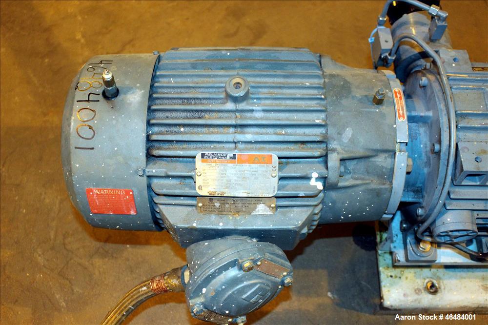 Used- Waukesha Rotary Positive Displacement Pump, Model 030U2, 316 Stainless Steel. Approximately 36 gallons per minute at 2...