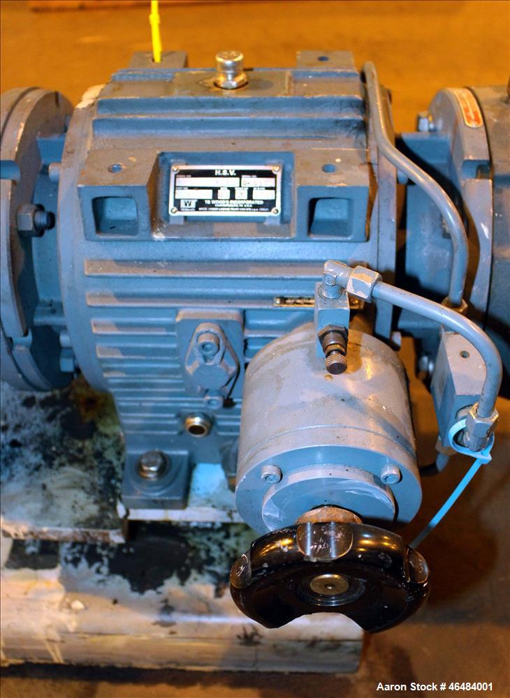 Used Waukesha Rotary Positive Displacement Pump, Model 030U2, 316 Stainless Steel. Approximately 36 gallons per minute at 250 psi maximum pressure at 600 rpm capacity, 0.060 gallon displacement per r...