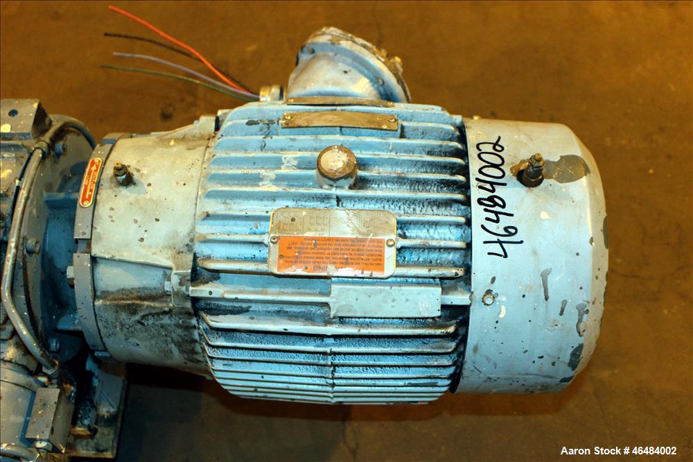 Used Waukesha Rotary Positive Displacement Pump, Model 030U2, 316 Stainless Steel. Approximately 36 gallons per minute at 250 psi maximum pressure at 600 rpm capacity, 0.060 gallon displacement per r...