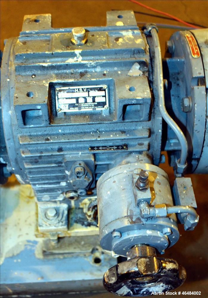 Used Waukesha Rotary Positive Displacement Pump, Model 030U2, 316 Stainless Steel. Approximately 36 gallons per minute at 250 psi maximum pressure at 600 rpm capacity, 0.060 gallon displacement per r...