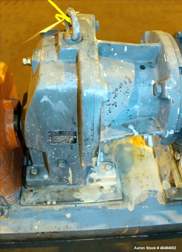 Used Waukesha Rotary Positive Displacement Pump, Model 030U2, 316 Stainless Steel. Approximately 36 gallons per minute at 250 psi maximum pressure at 600 rpm capacity, 0.060 gallon displacement per r...