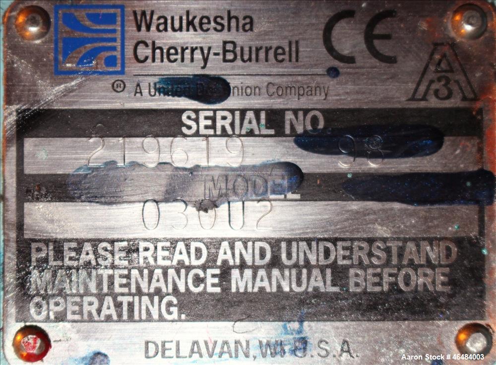 Used Waukesha Rotary Positive Displacement Pump, Model 030U2